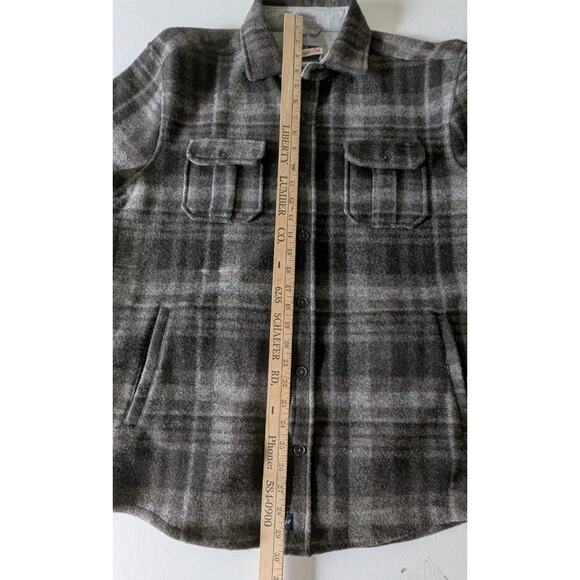 Johnnie -O Stalone Fleece Shacket Men's Medium Havana EUC 90s Grunge Plaid - Picture 8 of 9